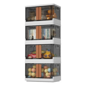 Stackable Storage Bins W/ Lids Collapsible Storage Bins Kids snack toy storageAU - Picture 1 of 9