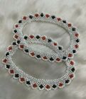 ANKLET - 1 PAIR - WHITE COLOURFUL BEADs - HANDMADE ANKLE CHAIN ETHNIC TRIBAL