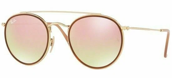 Ray-Ban RB3647N 001/7O 51-22 Round Double Bridge Sunglasses - Gold