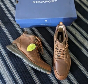 Rockport Men 8.5 Brown Leather Boot TM Sport WP CI5723 New 122024 - Picture 1 of 12