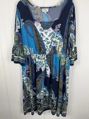 Vestido BEIGE by eci Empire Cintura Manga 3/4 Mangas Campana Cuello Cuadrado Talla 18W Foto 1 de 4