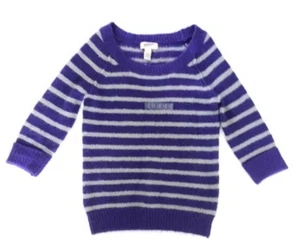 Arizona Girls Sweater Striped Sparkle Shimmer Purple Gray Size S NWOT - Picture 1 of 3