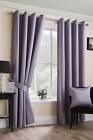 SATEEN WOVEN BLACKOUT 90" x 72" MAUVE EYELET UNLINED READY MADE CURTAINS 
