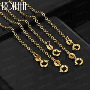 DOTEFFIL Collana Catena Originale Oro 18K Italiana 1,2mm Tipo O Gioielli Moda - Foto 1 di 6