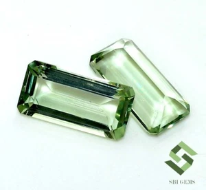 Par de gemas sueltas sin tratar de corte octágono amatista verde natural de 20x10 mm 21,55 CTS - Imagen 1 de 10