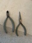 Pair Of Hunter Tools Mini Pliers. 1 Side Cutter 20917 &1 Long Needle Nose 20124
