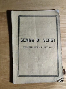 1864 Libretto Opera "Gemma Di Vergy" Torino edito Artero - Foto 1 di 3