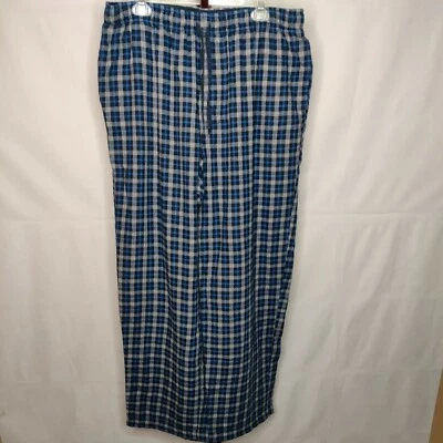 Croft&Barrow Hombre Talla XL Lounge Pantalones Azul Cuadros Elástico Pull-on Cintura Foto 1 de 4