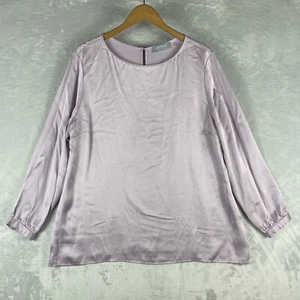 Ravella Milano Lavender Silk Long Sleeve Blouse Women's Size XL FLAWS - Picture 1 of 8