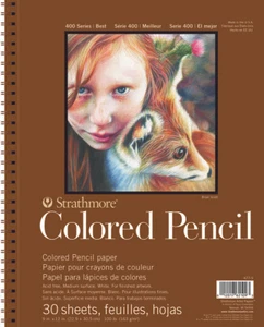 Almohadilla para lápiz de color Strathmore serie 400 9""x12"" encuadernada con alambre, 30 hojas - Imagen 1 de 1
