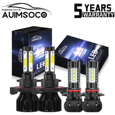 For Ford F 150 2004-2014 10000K LED Headlight Hi/Lo + Fog Light Bulbs Combo 4x - Image 1 of 4