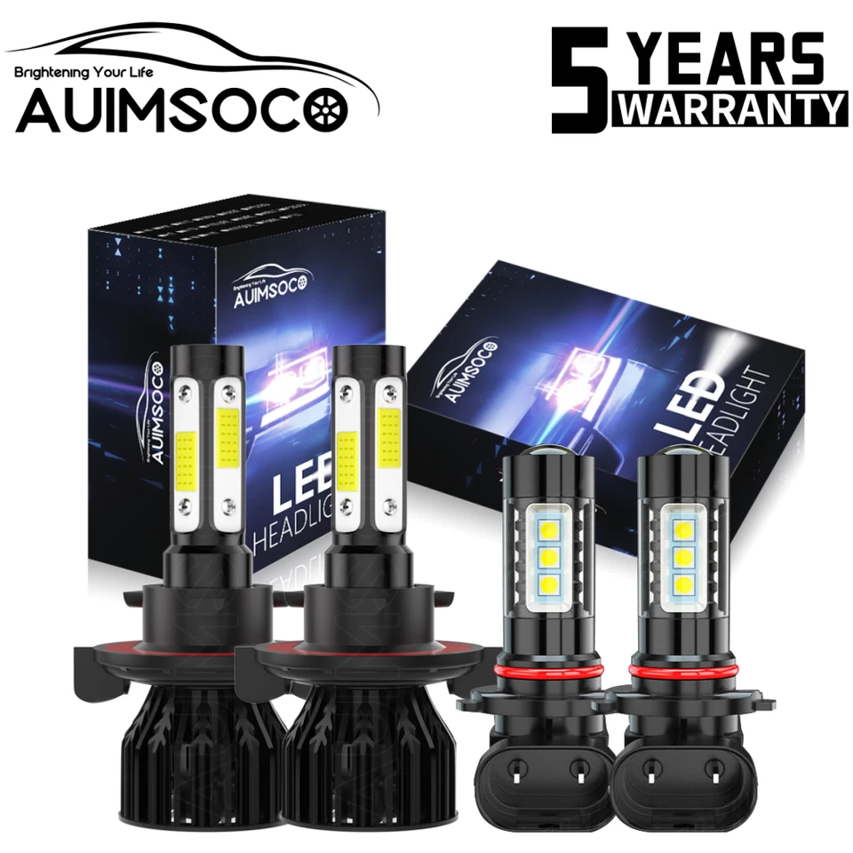 For Ford F 150 2004-2014 10000K LED Headlight Hi/Lo + Fog Light Bulbs Combo 4x - Image 1 of 4