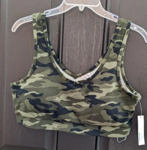 Womens Tank Bra Green Camo No Boundaries L (11/13) Juniors NEW - Picture 1 of 6