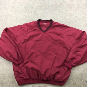 PGA Tour Pullover Mens XL Maroon Solid V Neck Golf Windbreaker Outdoors - Picture 1 of 8
