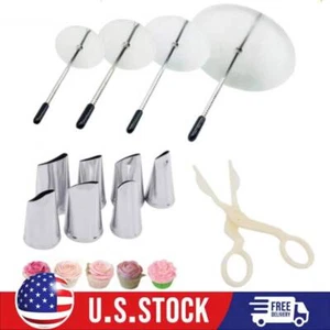 12PCS Cake Decorating Tool Kit, Stainless Steel Icing Piping Nozzle Tips, Flower - Picture 1 of 6