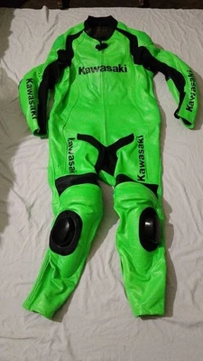 Kawasaki Monster motorbike cowhide leather Racing Suit Leather Suit - Image 1 of 4