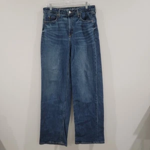 Old Navy Womens Sky Hi Wide Leg Jeans Size 10 Tall Blue Retro Y2K - Picture 1 of 8