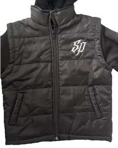 SOUTHPOLE Hooded Black Puffer Full Zip Jacket Youth Size Medium Small (4) •NEW• - Picture 1 of 6