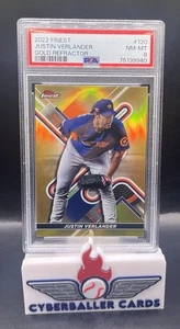 2022 Topps Finest Gold Refractor Justin Verlander PSA 8 Extended Sp /50 - Picture 1 of 2