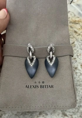 Pendientes Alexis Bittar 100 % auténticos azul lucita y cristal Foto 1 de 4