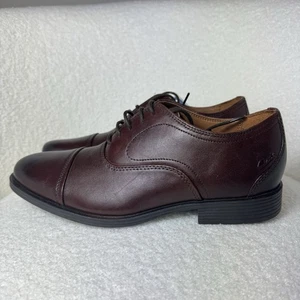 NUEVO Zapatos de Traje Clarks Para Hombre Whiddon Ox Cuero Caoba 26177809 Talla 8 Hombres - Imagen 1 de 10