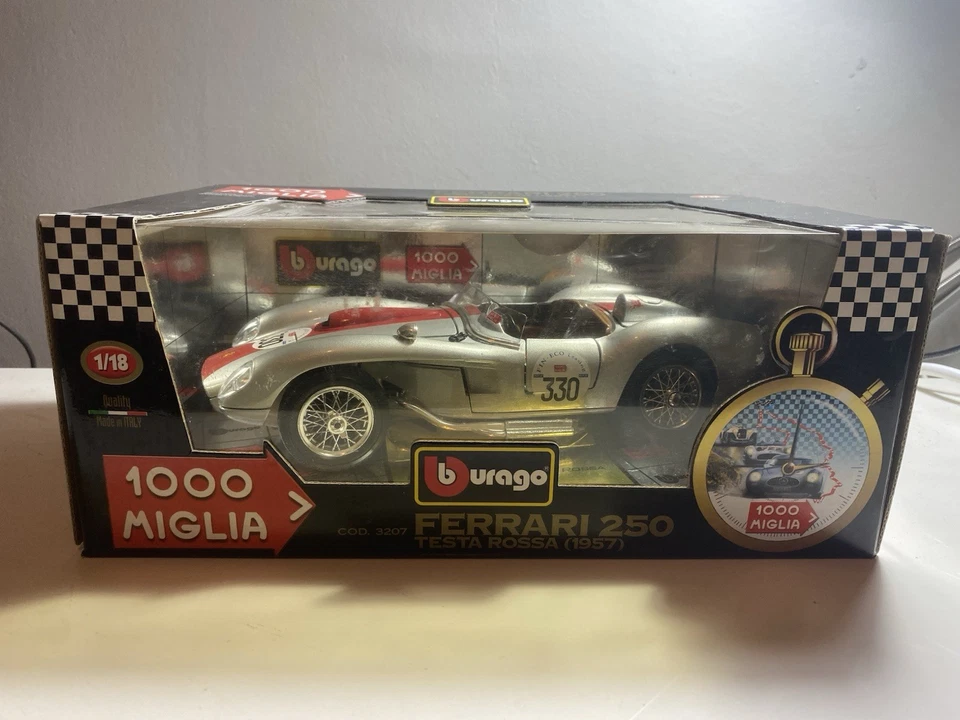 Rare 1/18 Burago Ferrari 250 Testa Rossa Mille Miglia 1957, Cod 3207, Boxed. — 第 1/4 张图片