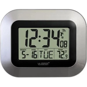 La Crosse Technology WT-8005U-S Atomic Digital Wall Clock with IN Temp and Da... - Picture 1 of 1