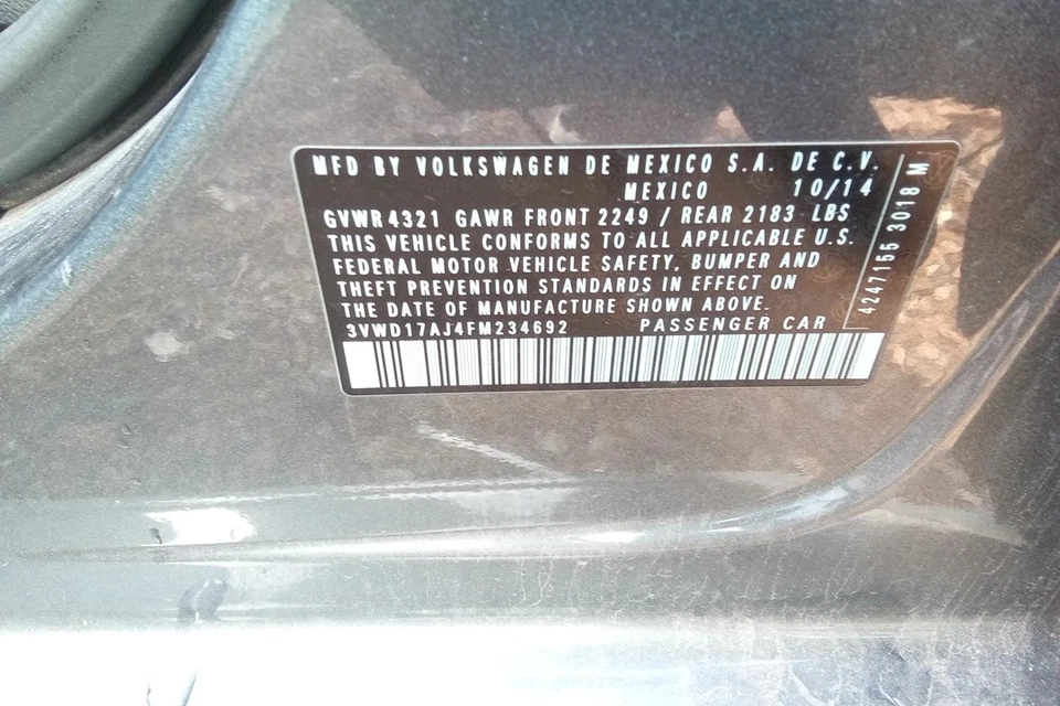 Volkswagen Jetta 2015 transmisión automática fabricante de equipos originales 153 k millas - LKQ371099361 Foto 1 de 3