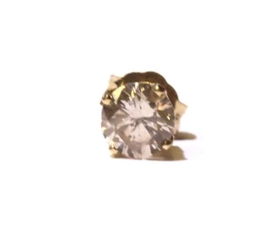14K Yellow gold single diamond stud earring .50ct SI3 I1 I .5g - not a pair - Imagen 1 de 6