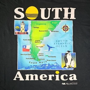 Vtg Princess Cruise South America Princess T-Shirt Single Stitch Medium Penguin  - Picture 1 of 7