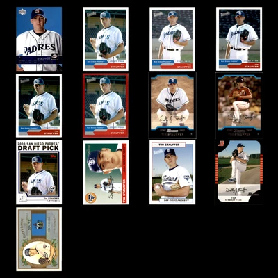 Tim Stauffer Lot 13 Diff Baseball Cards 2003(RC)-2008 SD Padres Set Collection - Image 1 of 4