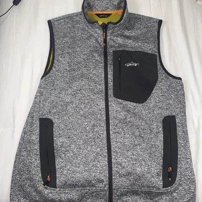 Orvis Softshell Vest Men's Large Gray Fishing Trout Bum Fleece Lined Wind Proof - Image 1 of 4