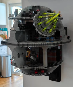 LEGO Death Star 10188 Wall Mount Bracket – 3D Printed ABS Display Stand - Foto 1 di 4