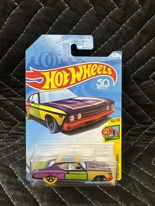 1969 CHEVELLE SS 396 HOT WHEELS ART CARS 10/10 PURPLE 2018-302 50TH ANNIVERSARY - Picture 1 of 4