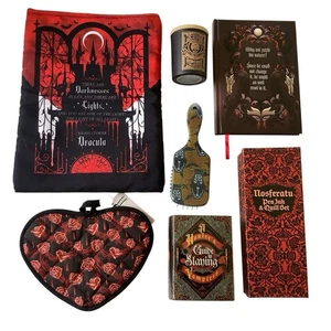 Lot Vampire Themed Goodies Book Pot Sleeve Journal Candle Brush Journal - Picture 1 of 23