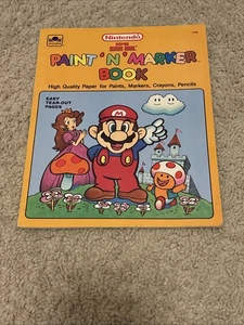 Vintage Nintendo Super Mario Bros. Paint 'N' Marker Book Golden 1989-clean Pages - Picture 1 of 11