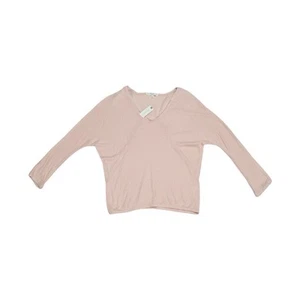 Anthropologie Pure + Good Waffle Knit Long Sleeve Shirt Baby Pink Pastel Womens - Picture 1 of 5