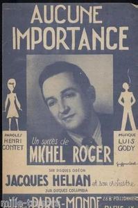 Partition : Aucune importance - Jacques HELIAN - Imagen 1 de 1