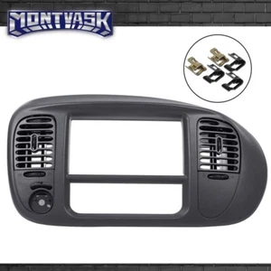 Gray Fit For 1997-2003 Ford F150 Expedition Dash Radio Trim Bezel w/ Air Vents - Picture 1 of 9