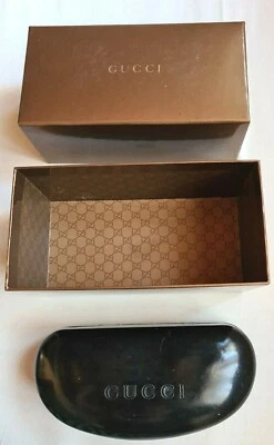GUCCI grande custodia occhiali , oro, custodia rigida cm 17x8x9 - Imagen 1 de 4