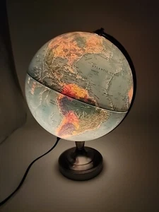 Illuminated Replogle Globe World Horizon Series Lighted 12in With Brass Base - Picture 1 of 19