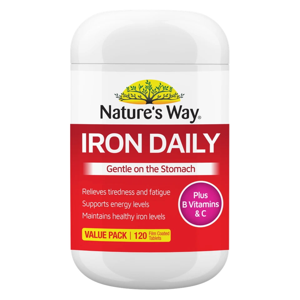 Nature's Way Iron Daily 120 Tablets Support Energy levels Gentle on Stomach - image 1 of 3