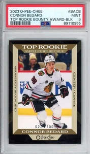 2023 O-Pee-Chee Connor bedard top rookie bounty award black PSA 9 - Picture 1 of 2