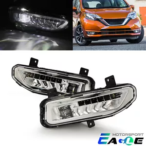 Fit 17-19 Nissan Rogue Sentra Versa Note LED Fog Lights With DRL & Turning Light - Picture 1 of 4