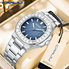 2024 Faux Diamond Business Quartz luxury Stainless Steel Male Wristwatch
