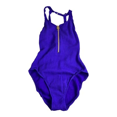 Traje de baño de verano Athena para mujer con tiras de una pieza y cremallera PÚRPURA talla 8 LEER DESCRIPCIÓN Foto 1 de 4