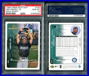 PSA 10 1999 Upper Deck MVP Gold Script #190 Ken Griffey Jr. 96/100 Mariners POP2 - Picture 1 of 1