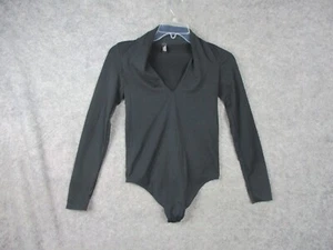 Wolford Velvet Mix Bodysuit Womens Medium Black Denver Stringbody String Body - Picture 1 of 12