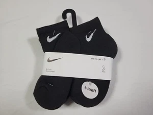 NIKE Brand Boys Socks Ankle -Cushioned Breathable Dri Fit 6 Prs SIZE 7C-10C - Picture 1 of 9