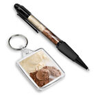 1 Pen & 1 Rectangle Keyring Protein Powder Dry Scoop Body Building #53322
